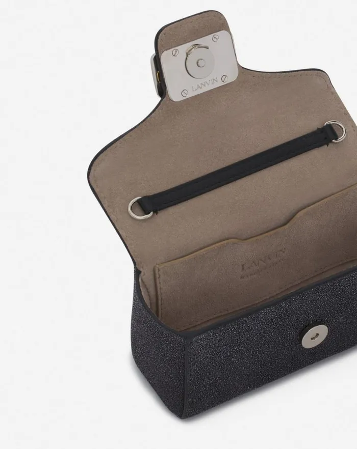 Women Lanvin Wallets and Small Leather Goods Micro Pencil Cat Bag In Suede Black