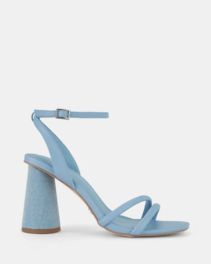 Women LARKIN SKY BLUEDENIM Open Toe Heels Party NOVO Shoes