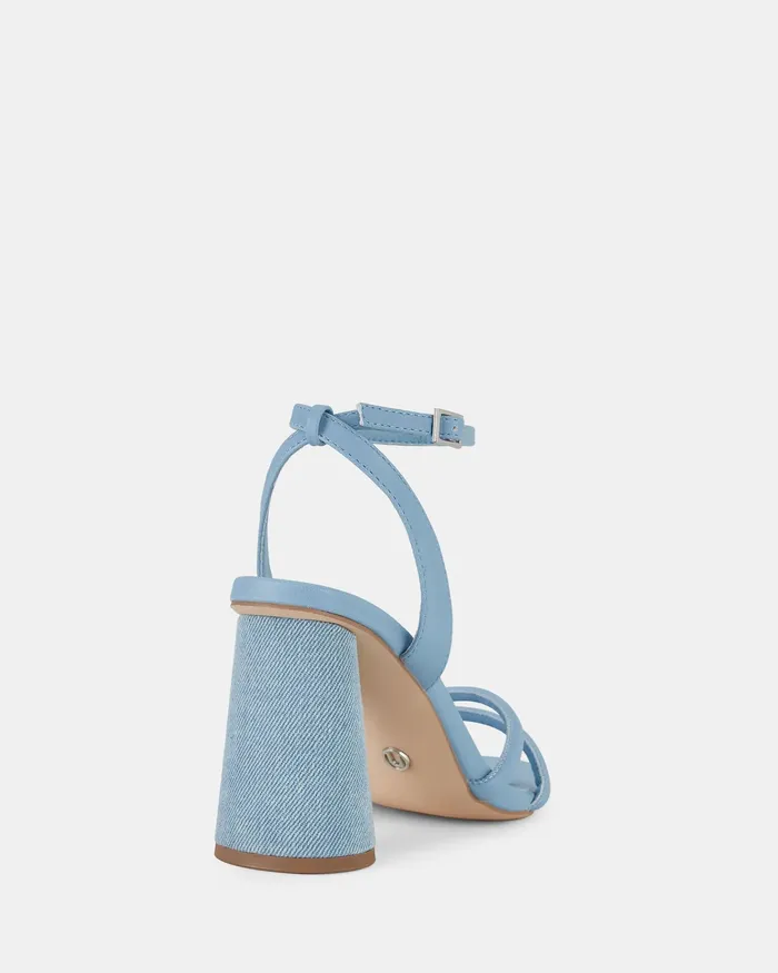 Women LARKIN SKY BLUEDENIM Open Toe Heels Party NOVO Shoes