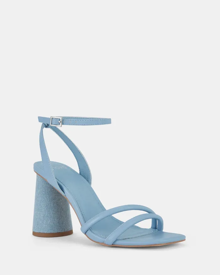 Women LARKIN SKY BLUEDENIM Open Toe Heels Party NOVO Shoes