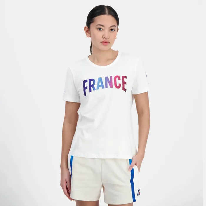 Women Le Coq Sportif Tshirts Polos Shirts And Tops France039s Olympic Team TShirt Marshmallow
