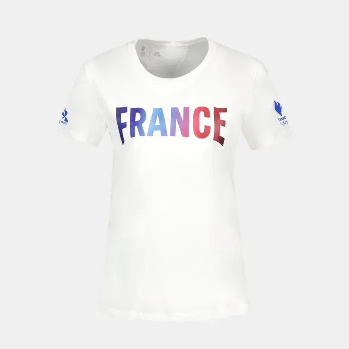 Women Le Coq Sportif Tshirts Polos Shirts And Tops France039s Olympic Team TShirt Marshmallow