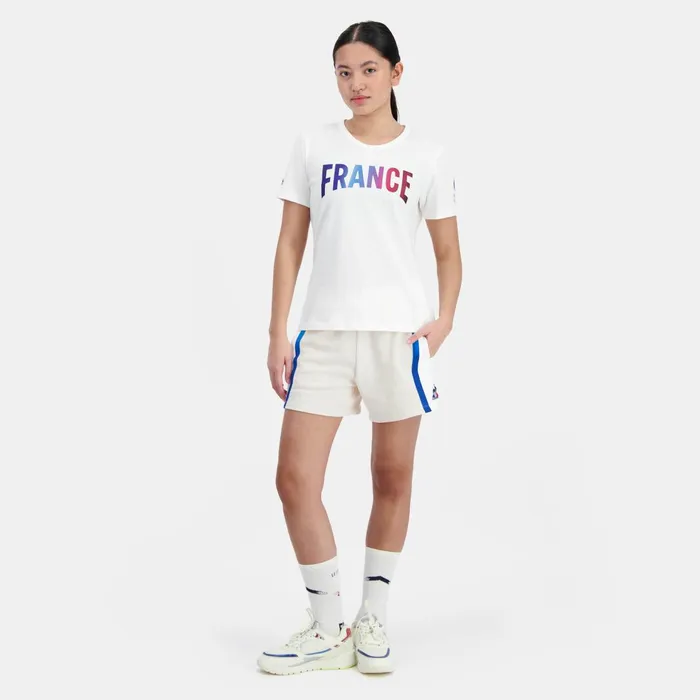 Women Le Coq Sportif Tshirts Polos Shirts And Tops France039s Olympic Team TShirt Marshmallow