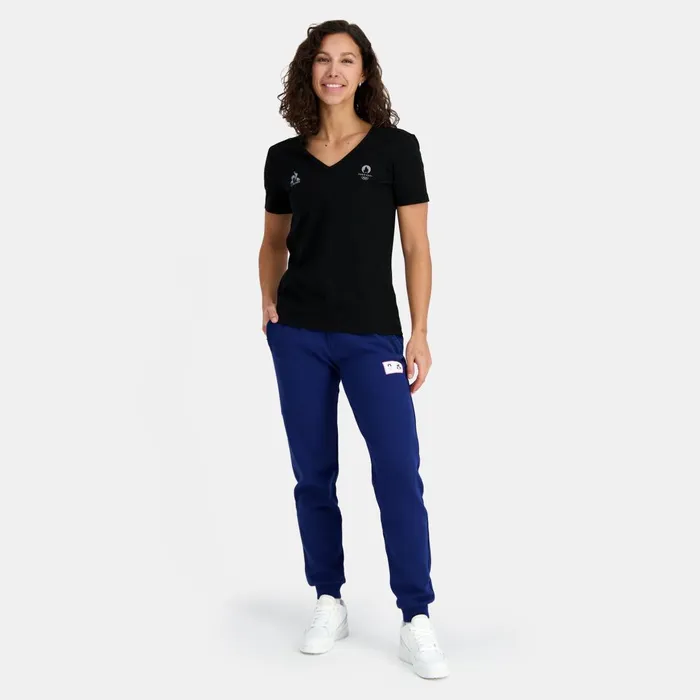 Women Le Coq Sportif Tshirts Polos Shirts And Tops Paris 2024 TShirt Black