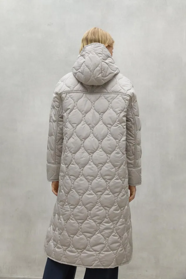 Women Light Beige Lezna Coat With Hood Ecoalf Coats And Jackets