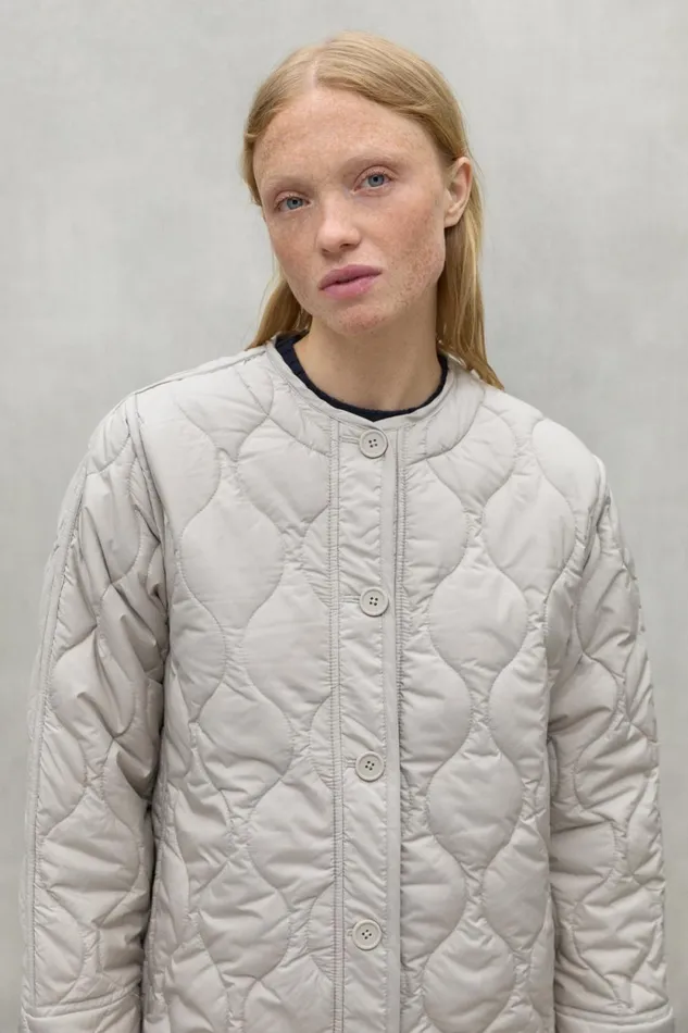 Women Light Beige Lezna Coat With Hood Ecoalf Coats And Jackets