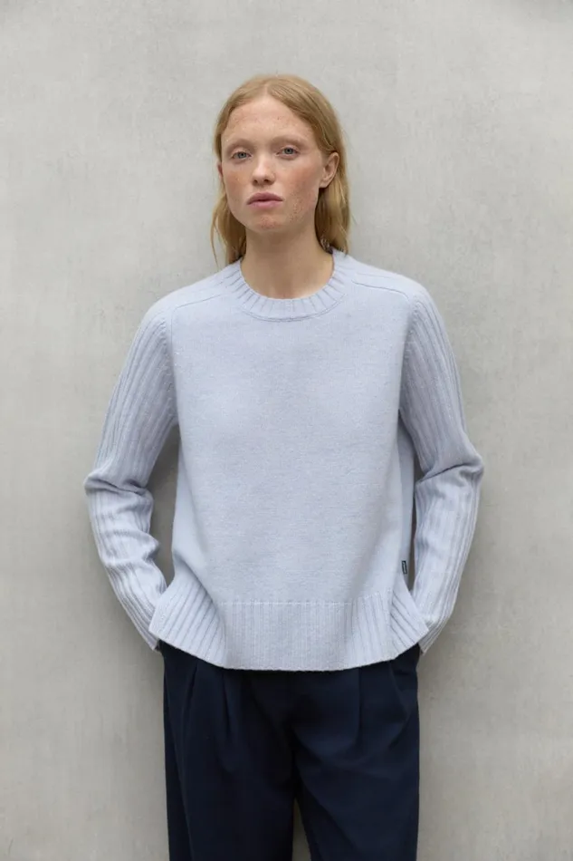 Women Light Grey Eucalipto Sweater Ecoalf Knitwear