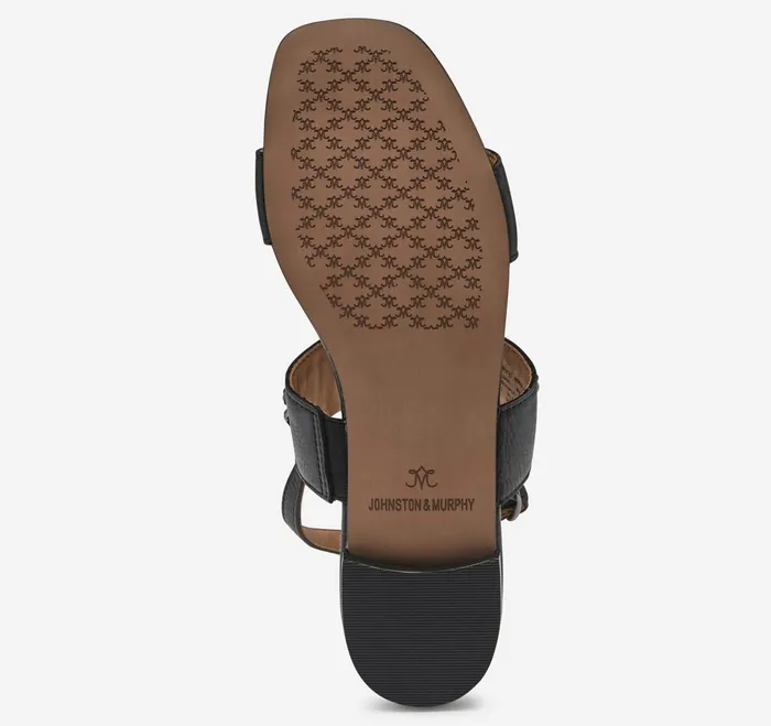 Women Lilly Chain Sandal Black Glove Leather JohnstonandMurphy Sandals
