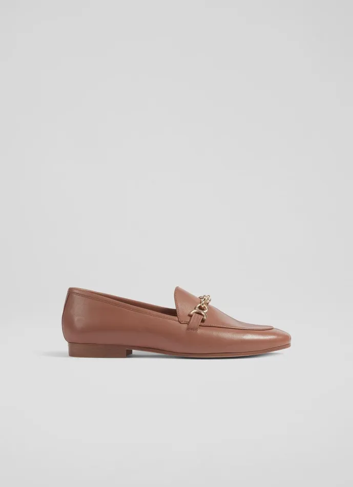 Women Loafers LKBennett Adalynn Tan Leather Snaffle Loafers Tan