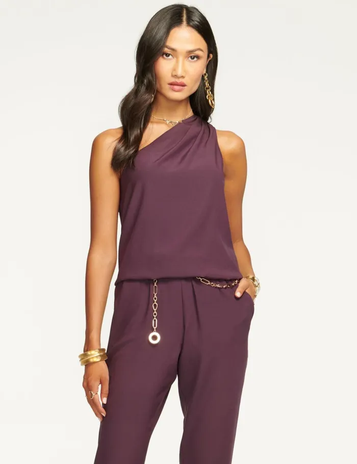 Women Lulu One Shoulder Jumpsuit Black Ramy Brook Dresses