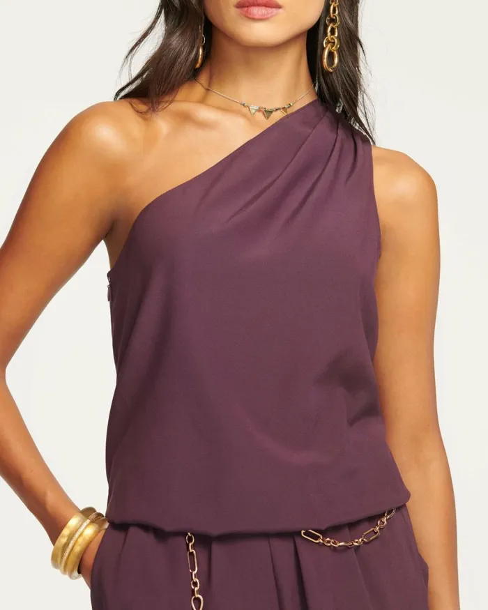 Women Lulu One Shoulder Jumpsuit Black Ramy Brook Dresses
