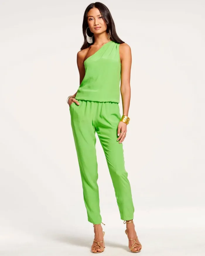 Women Lulu One Shoulder Jumpsuit Black Ramy Brook Dresses