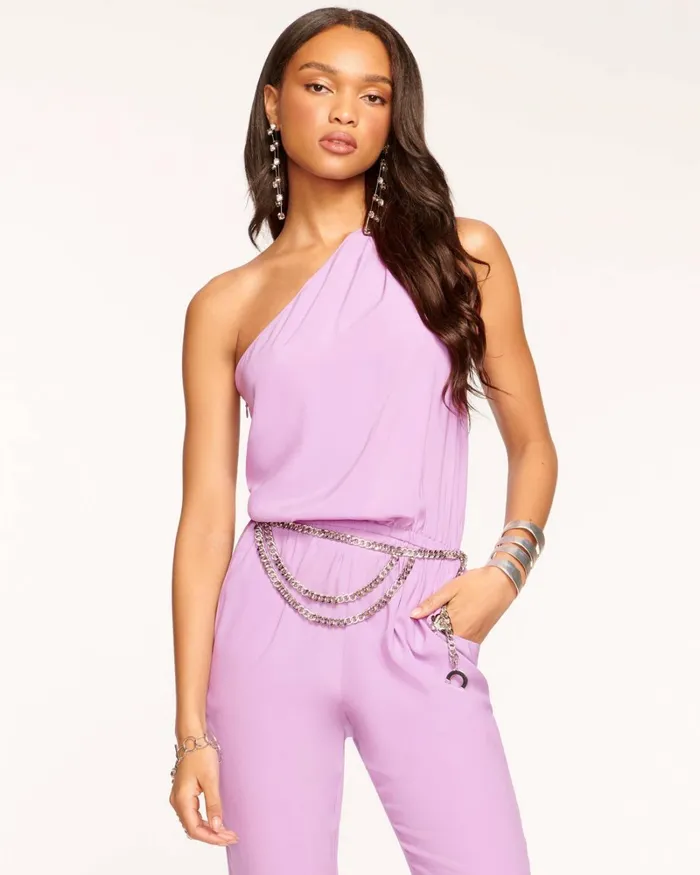 Women Lulu One Shoulder Jumpsuit Black Ramy Brook Dresses