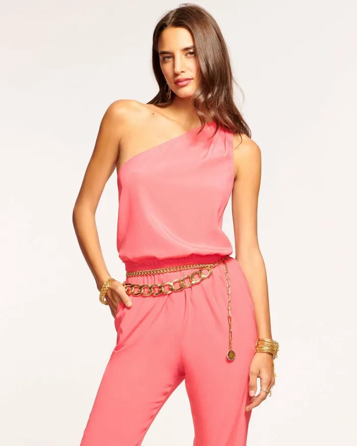 Women Lulu One Shoulder Jumpsuit Navy Ramy Brook Dresses