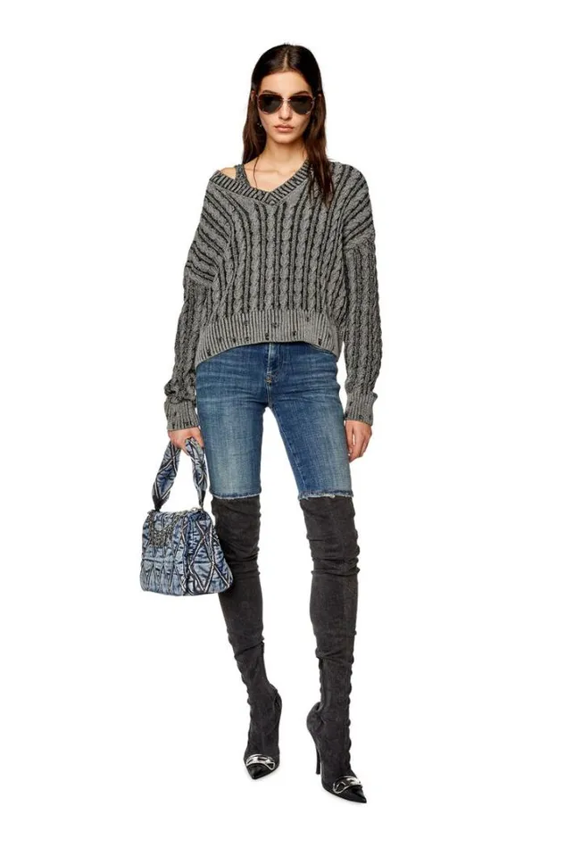 Women MOxia Grey Diesel Knitwear