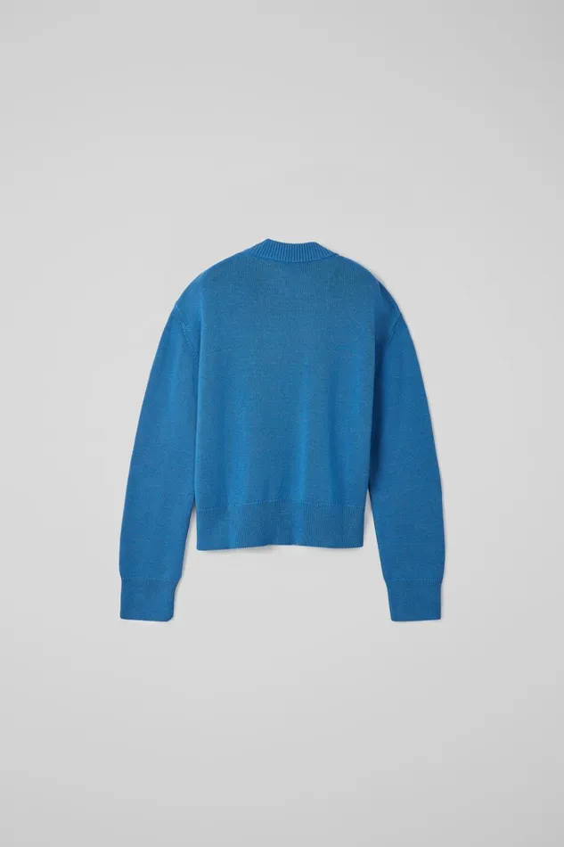 Women Melange Knit Sweater Blue Melange Knit Sweater Camper Knit Women Melange Knit Sweater Blue Melange Knit Sweater Camper Knit