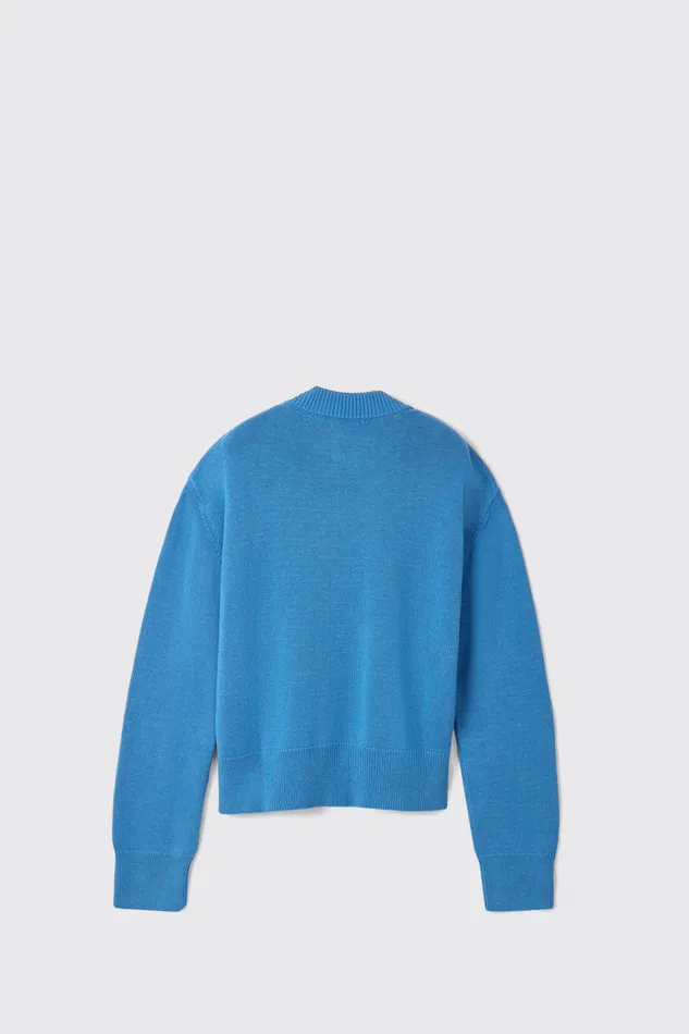 Women Melange Knit Sweater Blue Melange Knit Sweater Camper Knit Women Melange Knit Sweater Blue Melange Knit Sweater Camper Knit