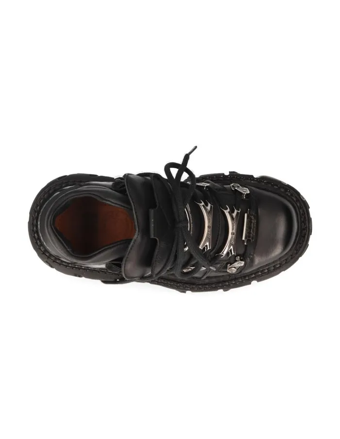 WomenMen Ankle Boot Black Imperfect With Laces MTank006cS1 New Rock Booties WomenMen Ankle Boot Black Imperfect With Laces MTank006cS1 New Rock Booties