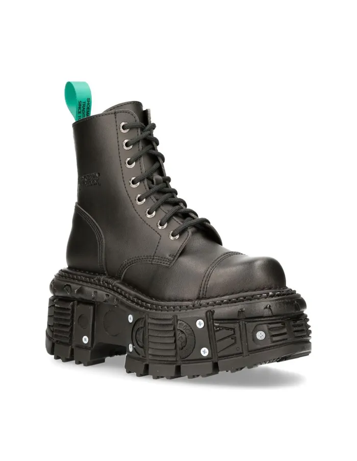WomenMen Ankle Boot Black Imperfect With Laces MTankmili083cV2 New Rock Boots WomenMen Ankle Boot Black Imperfect With Laces MTankmili083cV2 New Rock Boots