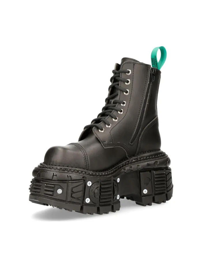 WomenMen Ankle Boot Black Imperfect With Laces MTankmili083cV2 New Rock Boots WomenMen Ankle Boot Black Imperfect With Laces MTankmili083cV2 New Rock Boots