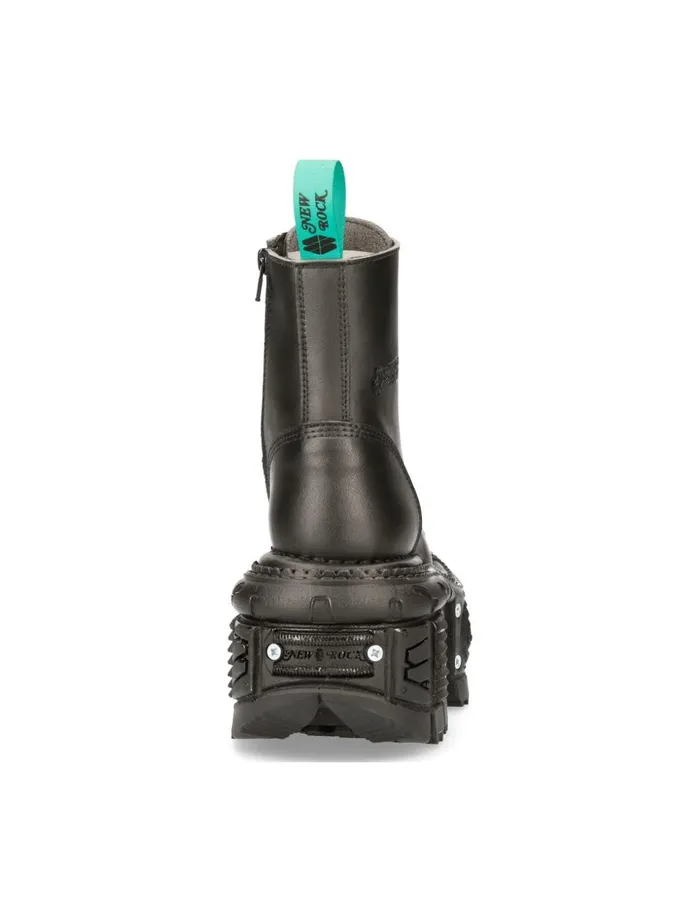WomenMen Ankle Boot Black Imperfect With Laces MTankmili083cV2 New Rock Boots WomenMen Ankle Boot Black Imperfect With Laces MTankmili083cV2 New Rock Boots