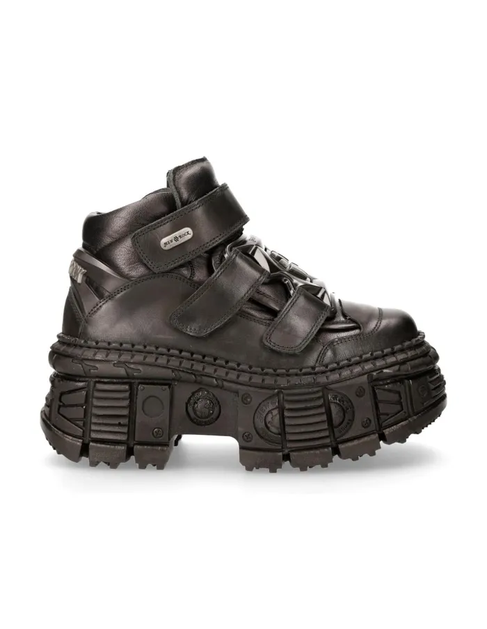 WomenMen Ankle Boot Black Tank MWall009C5 New Rock Booties WomenMen Ankle Boot Black Tank MWall009C5 New Rock Booties
