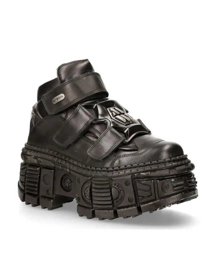 WomenMen Ankle Boot Black Tank MWall009C5 New Rock Booties WomenMen Ankle Boot Black Tank MWall009C5 New Rock Booties