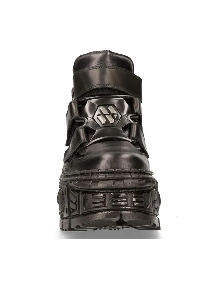 WomenMen Ankle Boot Black Tank MWall009C5 New Rock Booties WomenMen Ankle Boot Black Tank MWall009C5 New Rock Booties