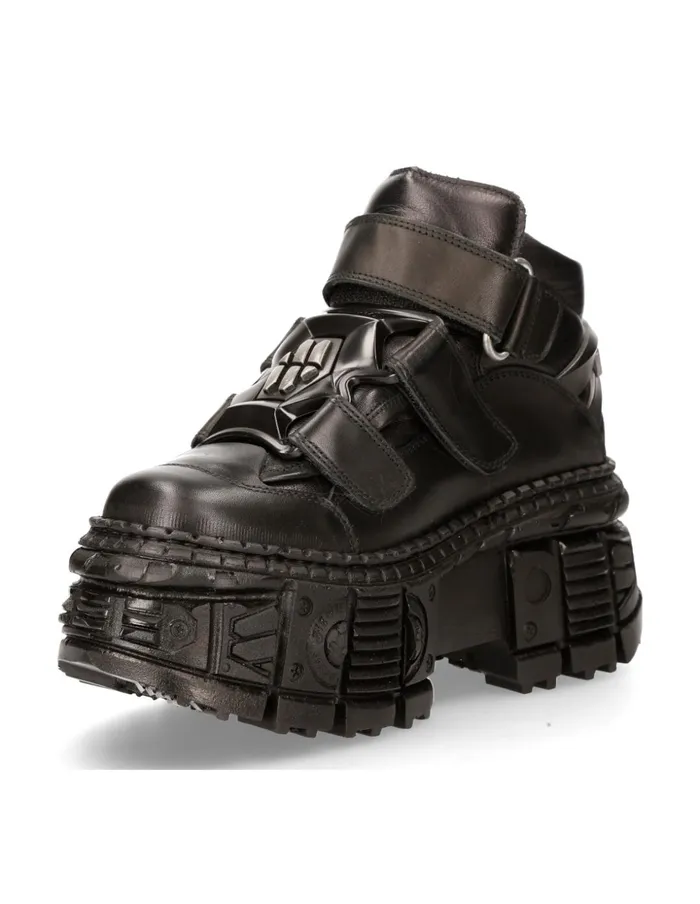 WomenMen Ankle Boot Black Tank MWall009C5 New Rock Booties WomenMen Ankle Boot Black Tank MWall009C5 New Rock Booties