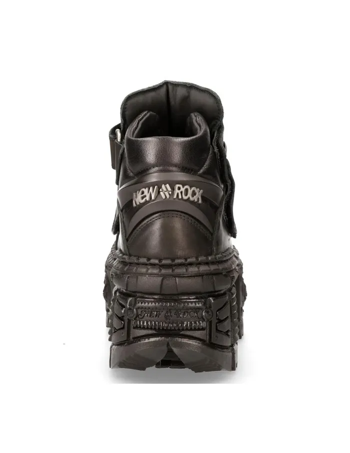 WomenMen Ankle Boot Black Tank MWall009C5 New Rock Booties WomenMen Ankle Boot Black Tank MWall009C5 New Rock Booties
