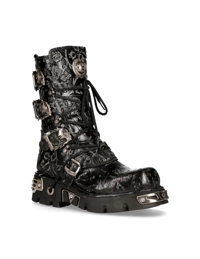 WomenMen Boot Black Reactor M391S4 New Rock Boots WomenMen Boot Black Reactor M391S4 New Rock Boots