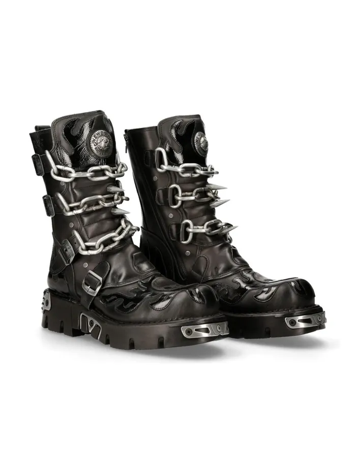 WomenMen Boot Black Reactor M727S5 New Rock Boots