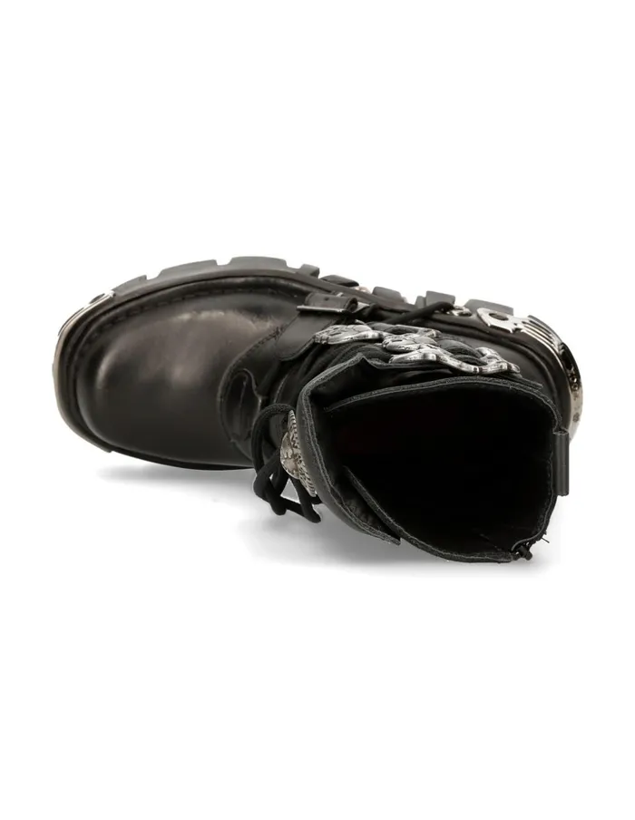 WomenMen Boot Black Reactor With Buckles And Laces M391S1 New Rock Boots