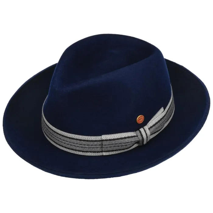 WomenMen Felt Hats Mayser Samuel Fedora Wool Felt Hat Blue WomenMen Felt Hats Mayser Samuel Fedora Wool Felt Hat Blue
