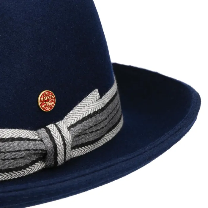WomenMen Felt Hats Mayser Samuel Fedora Wool Felt Hat Blue WomenMen Felt Hats Mayser Samuel Fedora Wool Felt Hat Blue