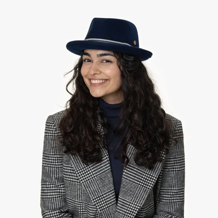 WomenMen Felt Hats Mayser Samuel Fedora Wool Felt Hat Blue WomenMen Felt Hats Mayser Samuel Fedora Wool Felt Hat Blue