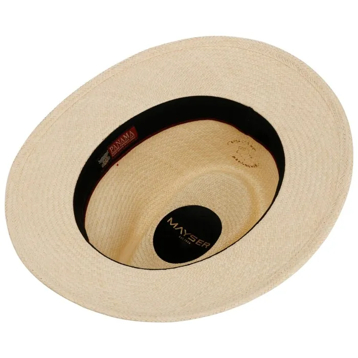 WomenMen Straw Hats Mayser Gero Contrast Band Panama Hat Natural Blue