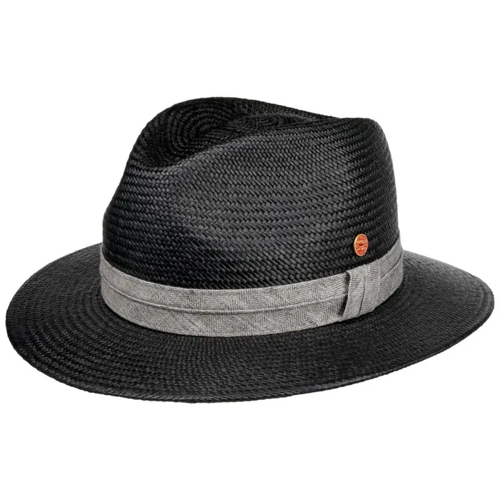 WomenMen Straw Hats Mayser Gero Contrast Band Panama Hat Natural Blue