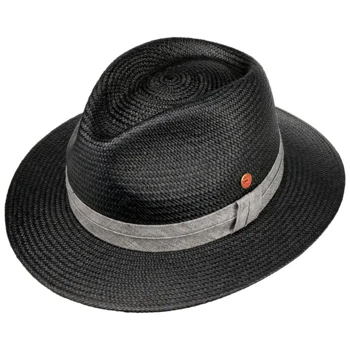 WomenMen Straw Hats Mayser Gero Contrast Band Panama Hat Natural Blue
