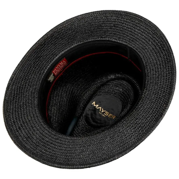 WomenMen Straw Hats Mayser Gero Contrast Band Panama Hat Natural Blue