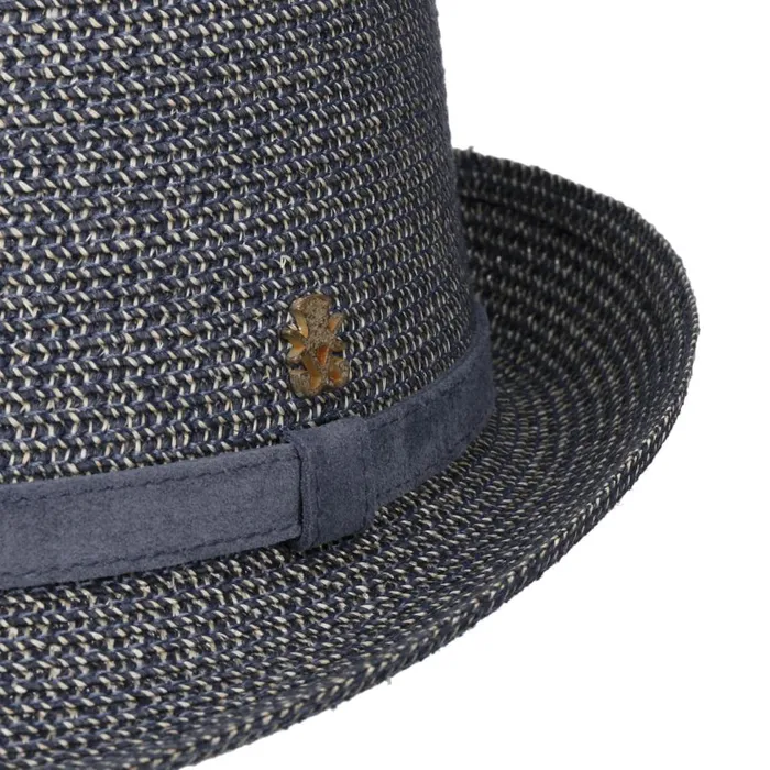WomenMen Straw Hats Mayser HempLinen Trilby Hat Zechbauer Blue WomenMen Straw Hats Mayser HempLinen Trilby Hat Zechbauer Blue
