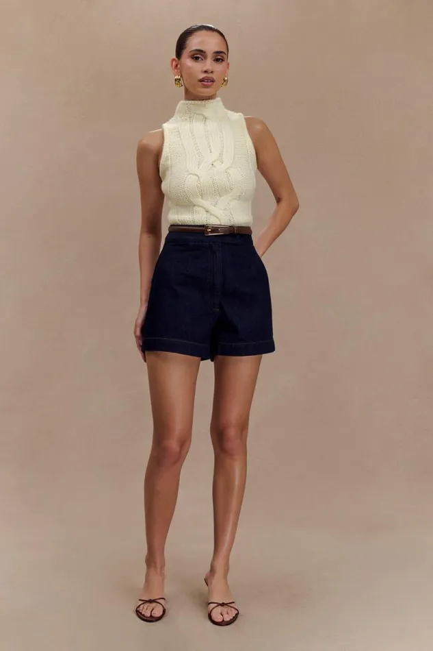 Women Meshki Bottoms Abel Denim Shorts 8211 Indigo Blue