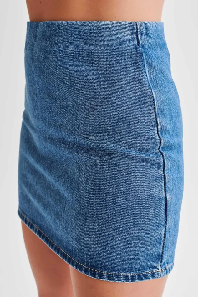 Women Meshki Bottoms Ellie Denim Mini Skirt 8211 70039s Blue