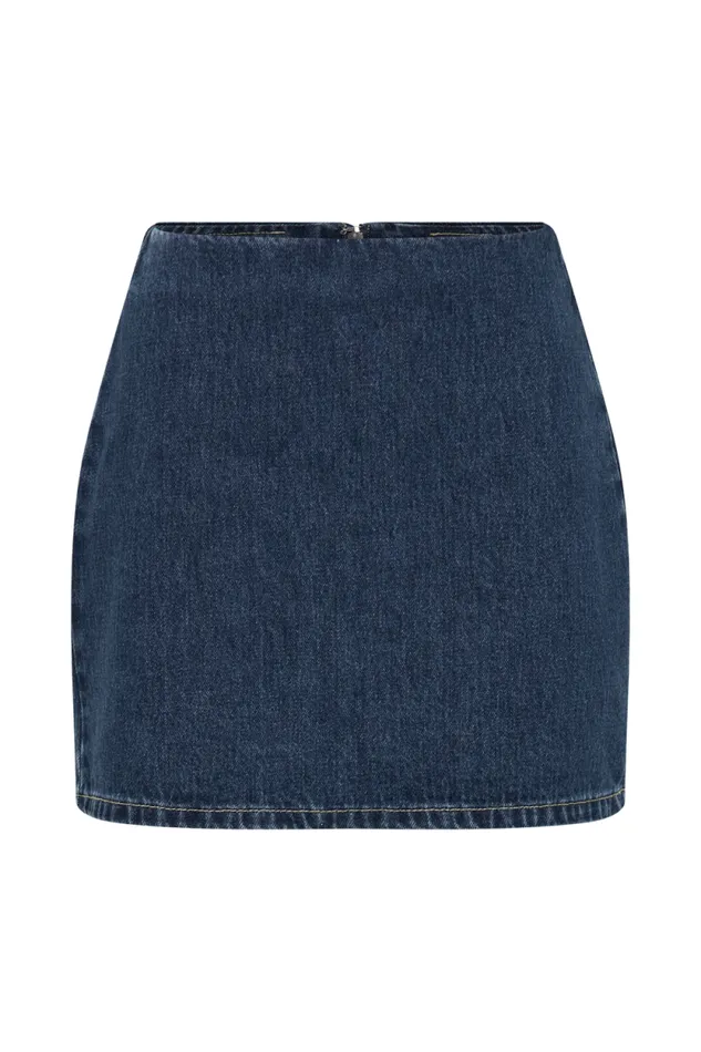 Women Meshki Bottoms Ellie Denim Mini Skirt 8211 Dark Blue