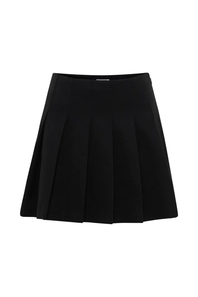 Women Meshki Bottoms Julianna Cotton Pleated Mini Skirt 8211 Black