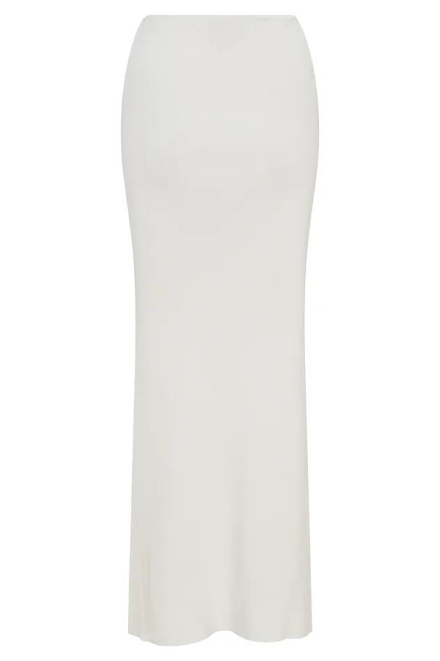 Women Meshki Bottoms Keaton Fishtail Knit Maxi Skirt 8211 White