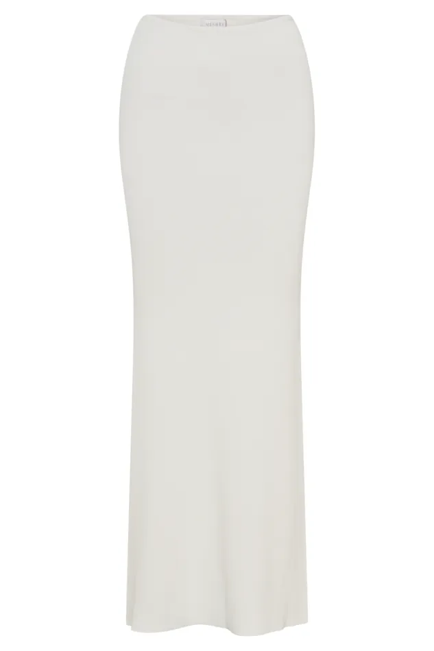 Women Meshki Bottoms Keaton Fishtail Knit Maxi Skirt 8211 White