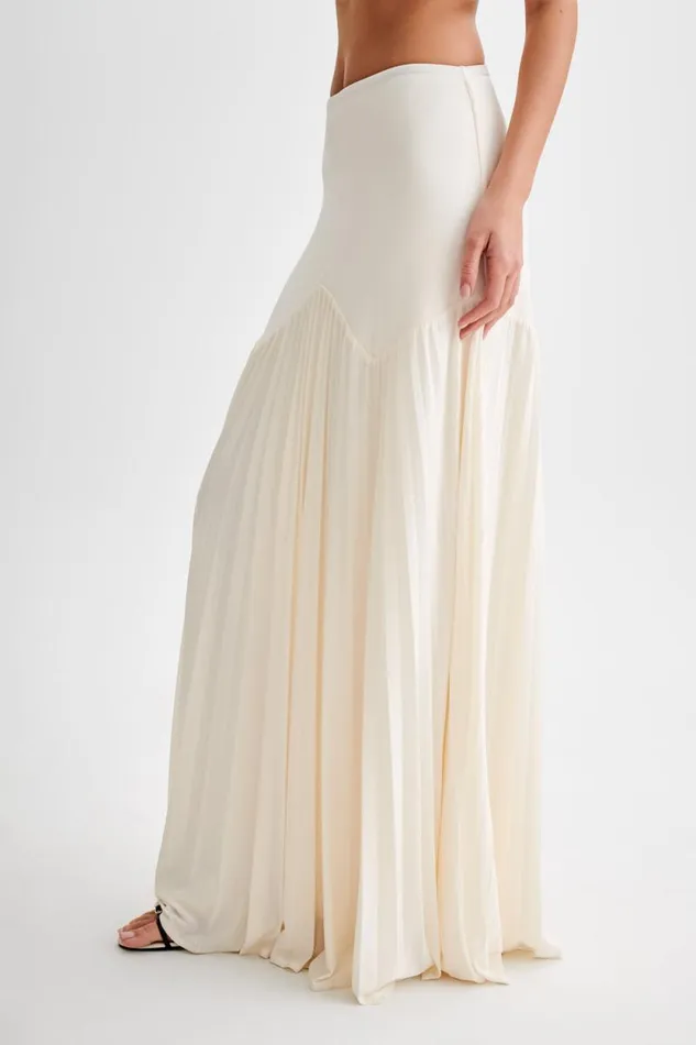 Women Meshki Bottoms Odette Slinky Maxi Skirt 8211 Ivory