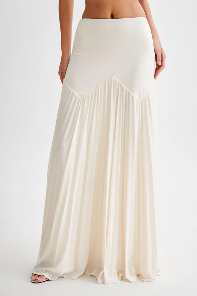 Women Meshki Bottoms Odette Slinky Maxi Skirt 8211 Ivory
