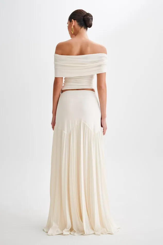 Women Meshki Bottoms Odette Slinky Maxi Skirt 8211 Ivory